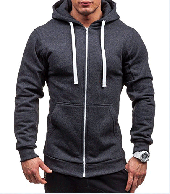 Herren Zip-Hoodie mit seitlichen Taschen und regulierbarem Bund Echoarchiv