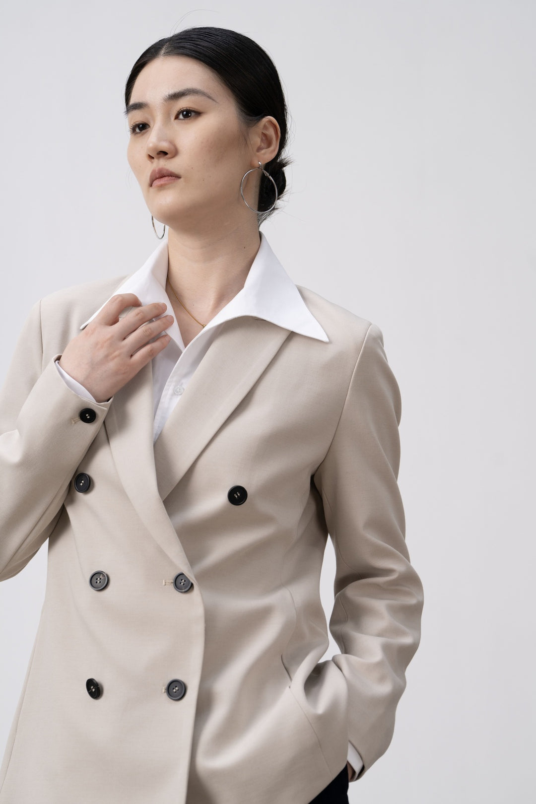 Damen Taillierte Doppelreihige Blazer Echoarchiv 1787623052