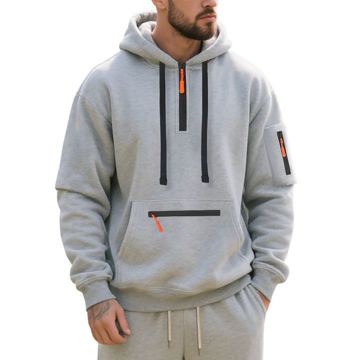 Herren Sportlicher Hoodie mit funktionalen Reißverschlusstaschen Echoarchiv