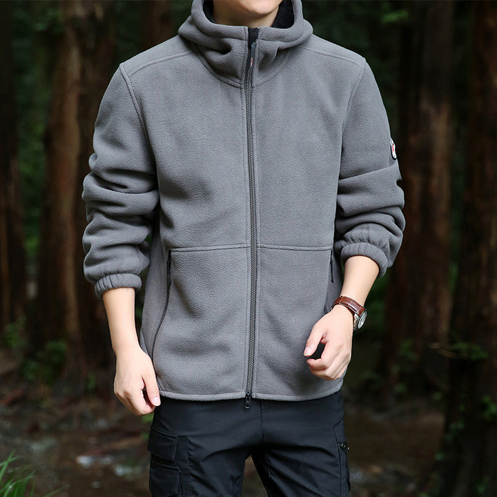 Herren Fleece-Kapuzenjacke für Outdoor mit Thermo-Futter, windabweisender Oberfläche und Reißverschlusstaschen Echo Archiv