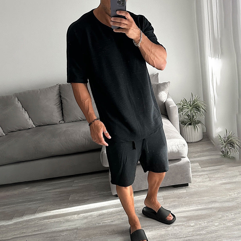 Herren lässiges Kurzarm T-Shirt und Shorts Set aus atmungsaktivem Material Echoarchiv