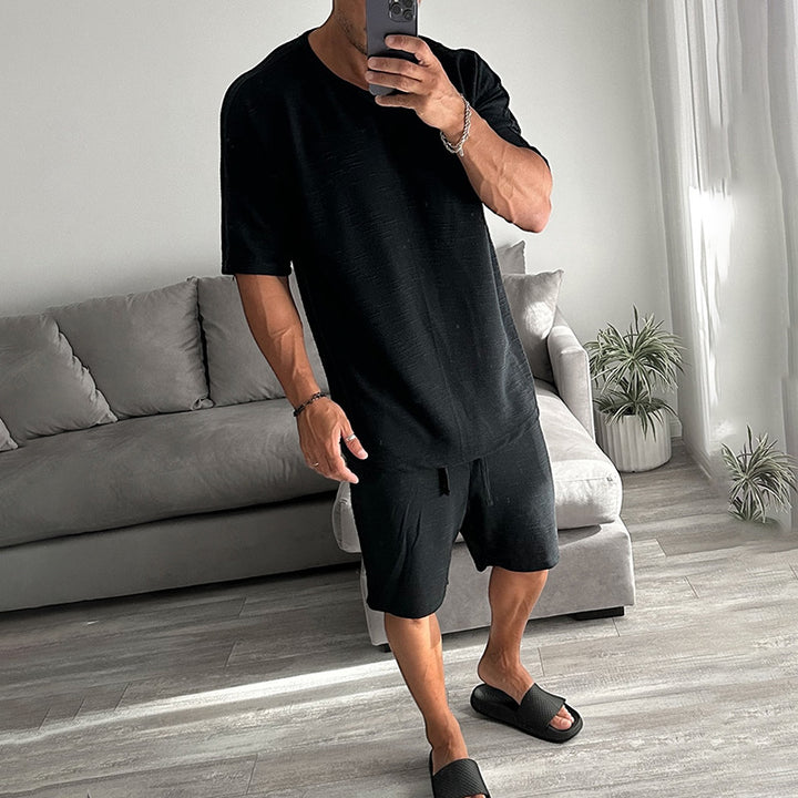 Herren lässiges Kurzarm T-Shirt und Shorts Set aus atmungsaktivem Material Echoarchiv