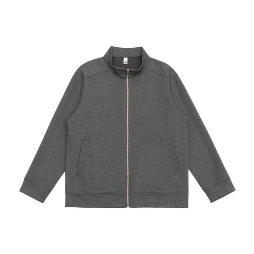 Herren Sweatjacke mit Stehkragen, durchgehendem Reißverschluss und kontrastierten Ärmeleinsätzen Echoarchiv
