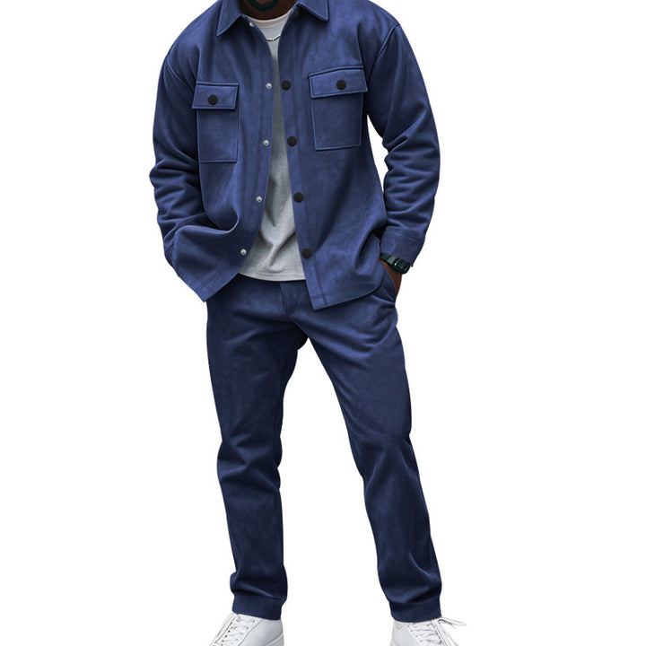 Herren lässiges Hemd- und Hose-Set aus weichem Material mit praktischen Taschen Echoarchiv