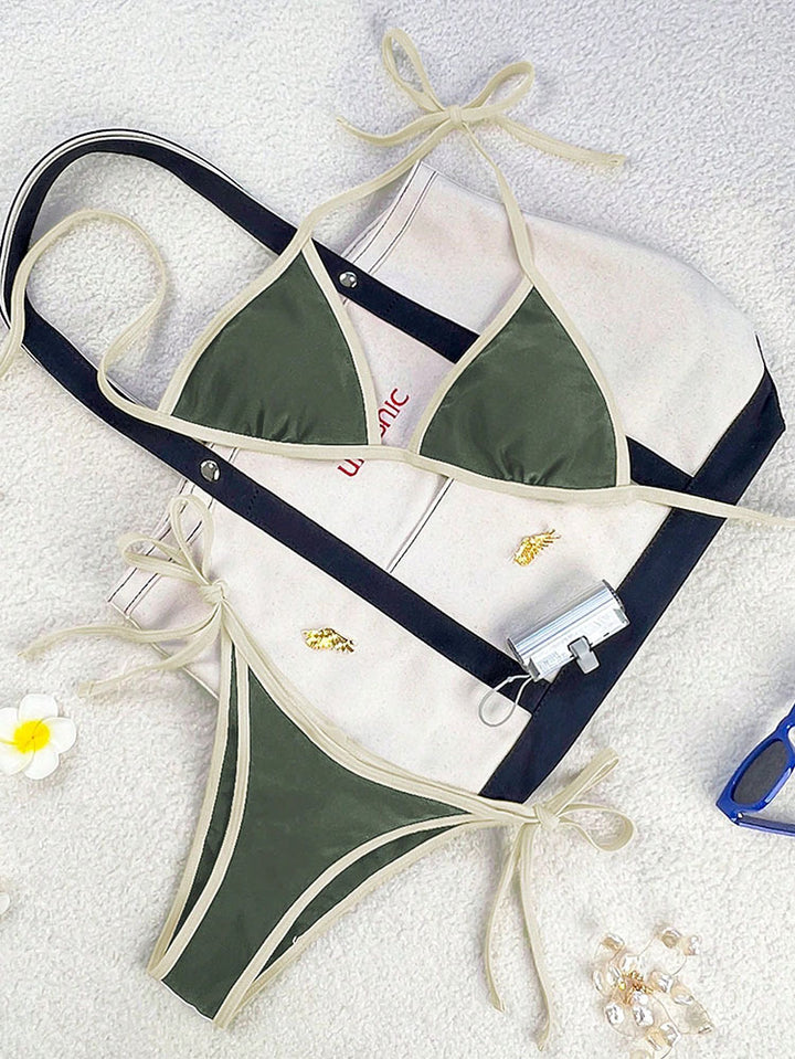 Damen Triangel-Bikini mit verspielten Schleifendetails Echo Archiv