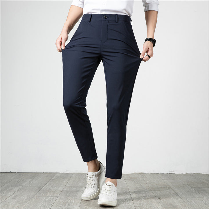 Herren Slim-Fit Stretch-Anzughose mit schmaler Knöchellänge Echoarchiv