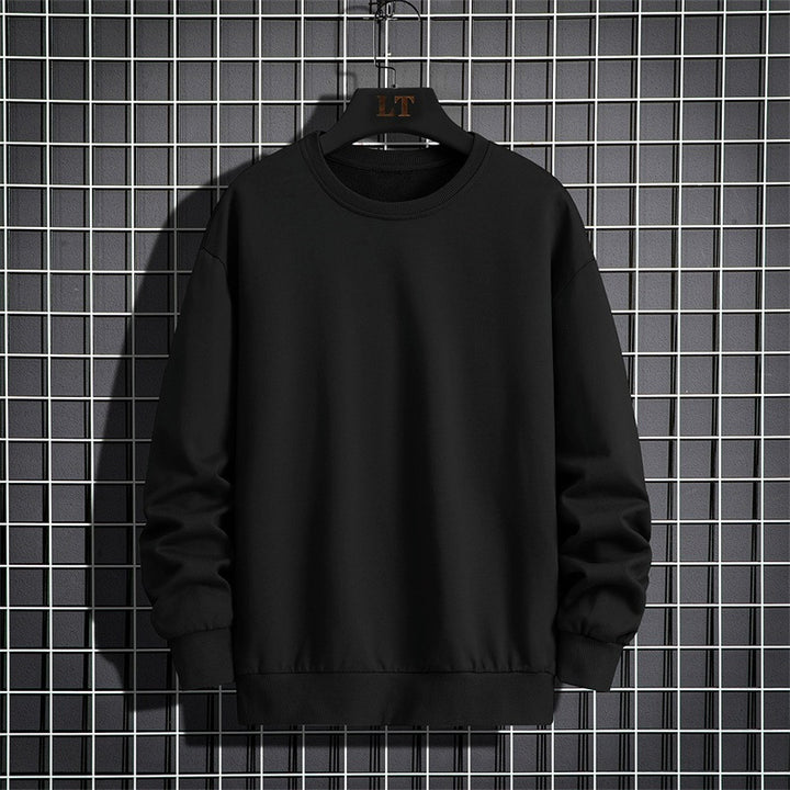 Herren Schlichtes Oversize Rundhals‑Sweatshirt aus schwerer Baumwollmischung mit gerippten Bündchen Echoarchiv
