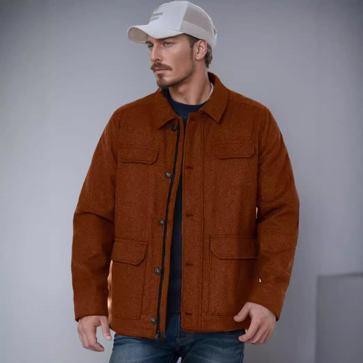 Herren lässige Wolljacke mit praktischen Brusttaschen Echoarchiv