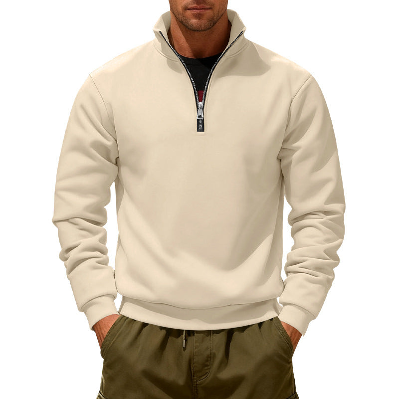 Herren Sportpullover mit modernem Stehkragen und praktischen Reißverschluss Echoarchiv