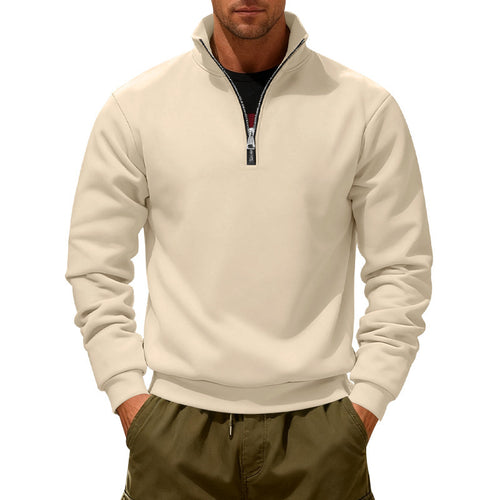 Herren Sportpullover mit modernem Stehkragen und praktischen Reißverschluss Echoarchiv