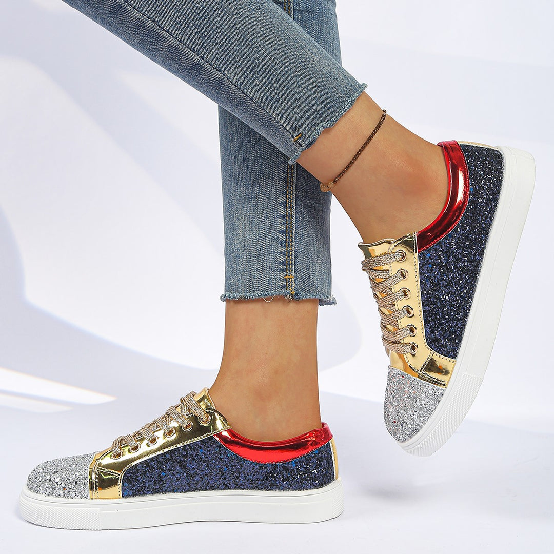 Damen  Glitzer-Sneaker mit funkelnder Zehenkappe, metallic-Overlays und gepolstertem Komfortfußbett Echo Archiv
