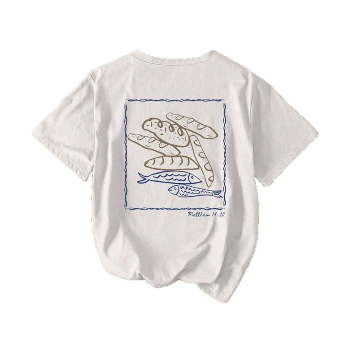 Damen Kurzarm T-Shirt mit kreativem Fischnetz-Motiv Echo Archiv