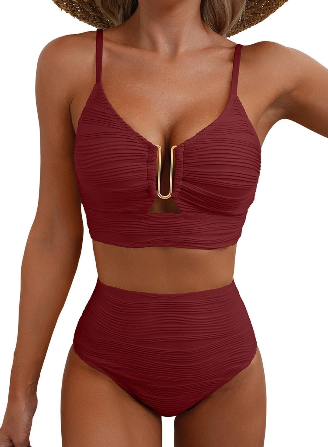 Damen Hochgeschnittener Bikini mit Raffungen Echo Archiv