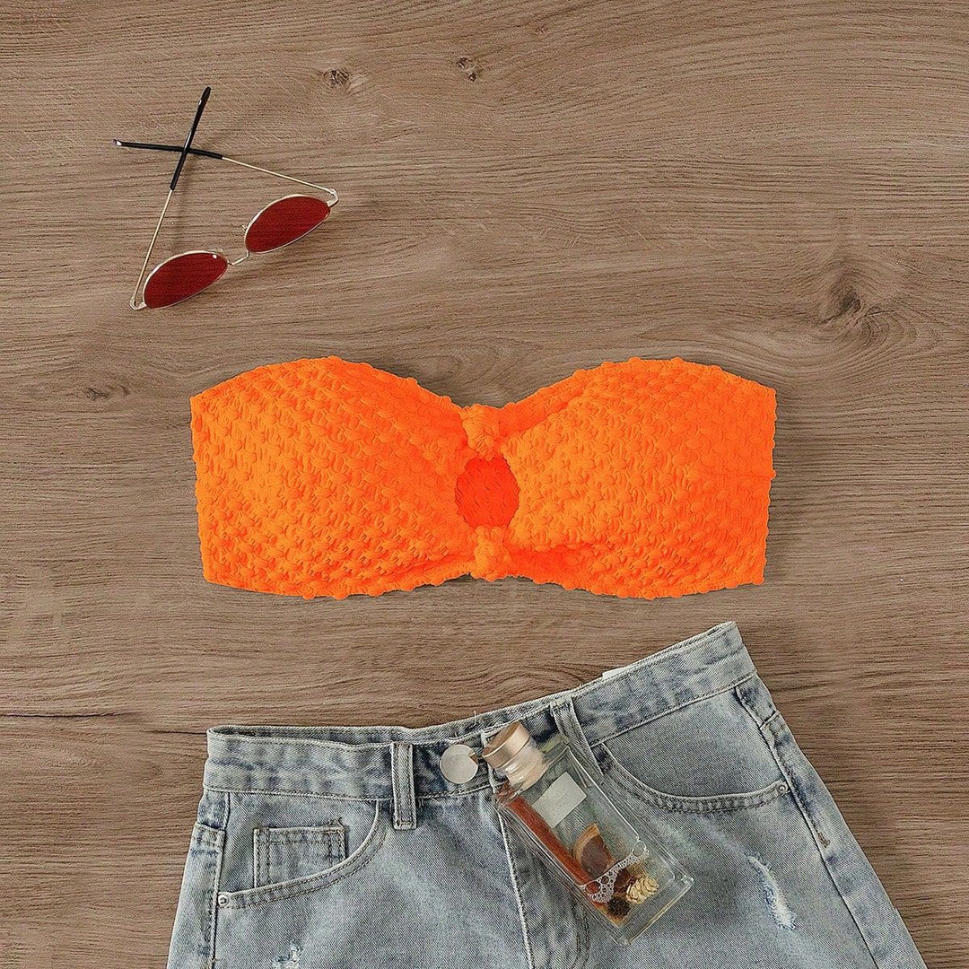 Damen Bandeau-Bikinioberteil mit strukturierter Oberfläche Echo Archiv
