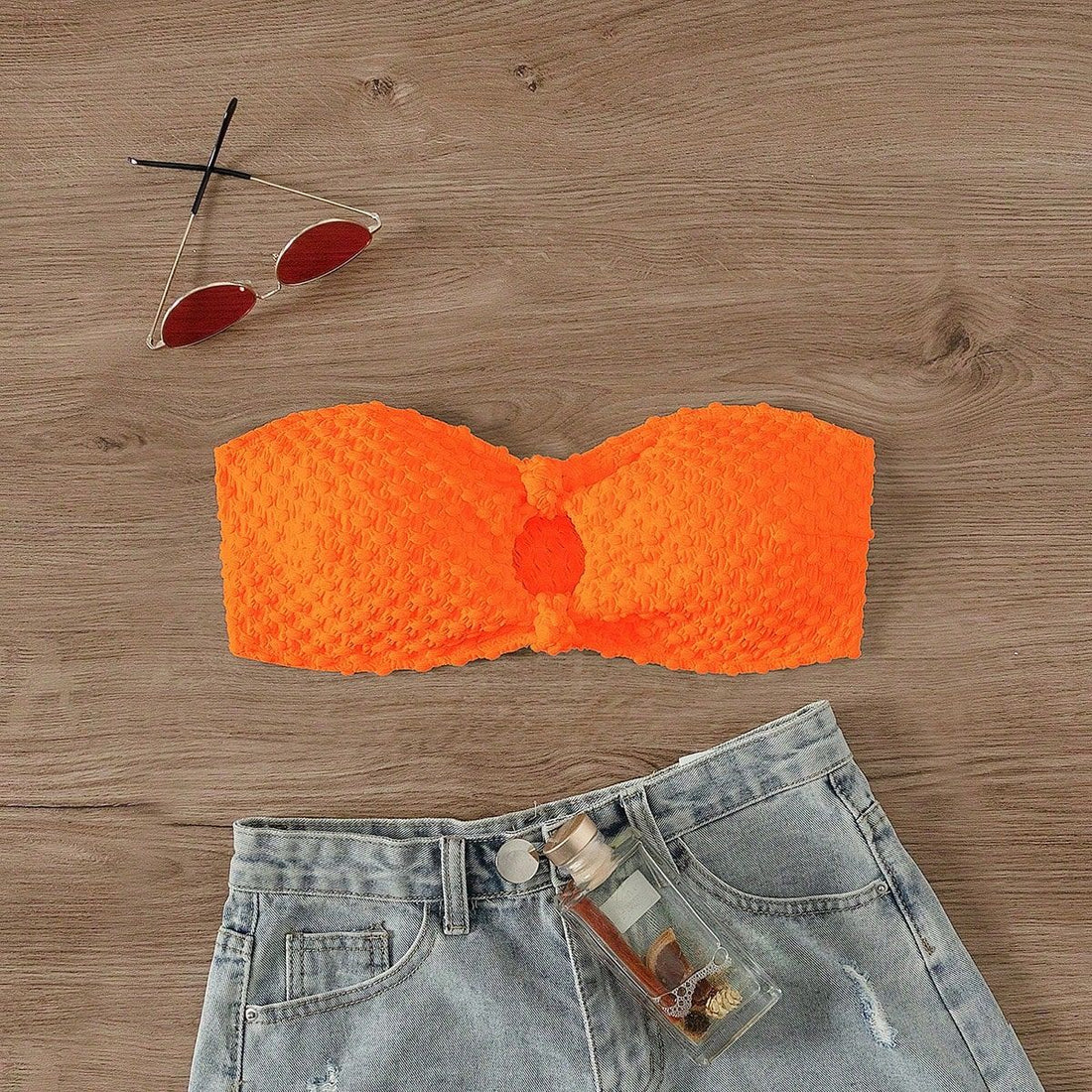 Damen Bandeau-Bikinioberteil mit strukturierter Oberfläche – Maréssa