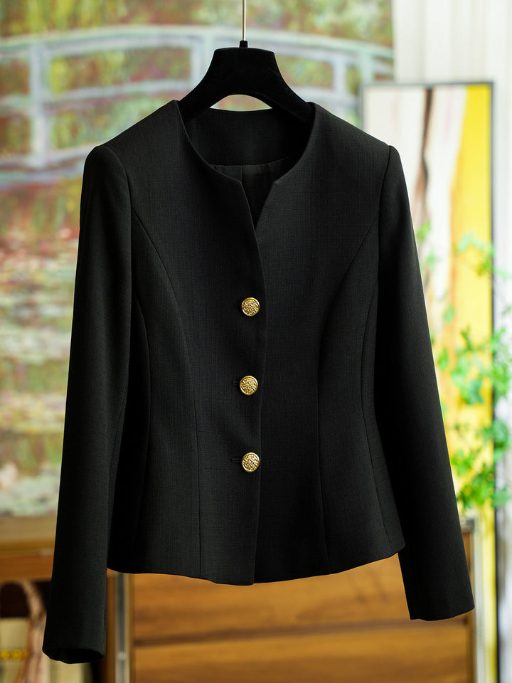 Damen Elegant geschnittener Blazer mit Schmuckknöpfen Echoarchiv