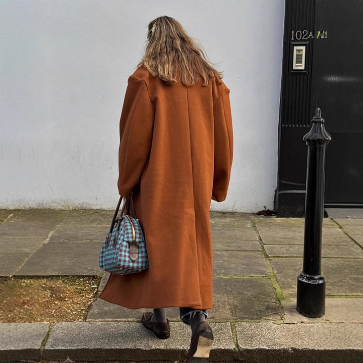 Damen Maxilanger doppeltreihiger Mantel mit Oversize-Silhouette Echoarchiv