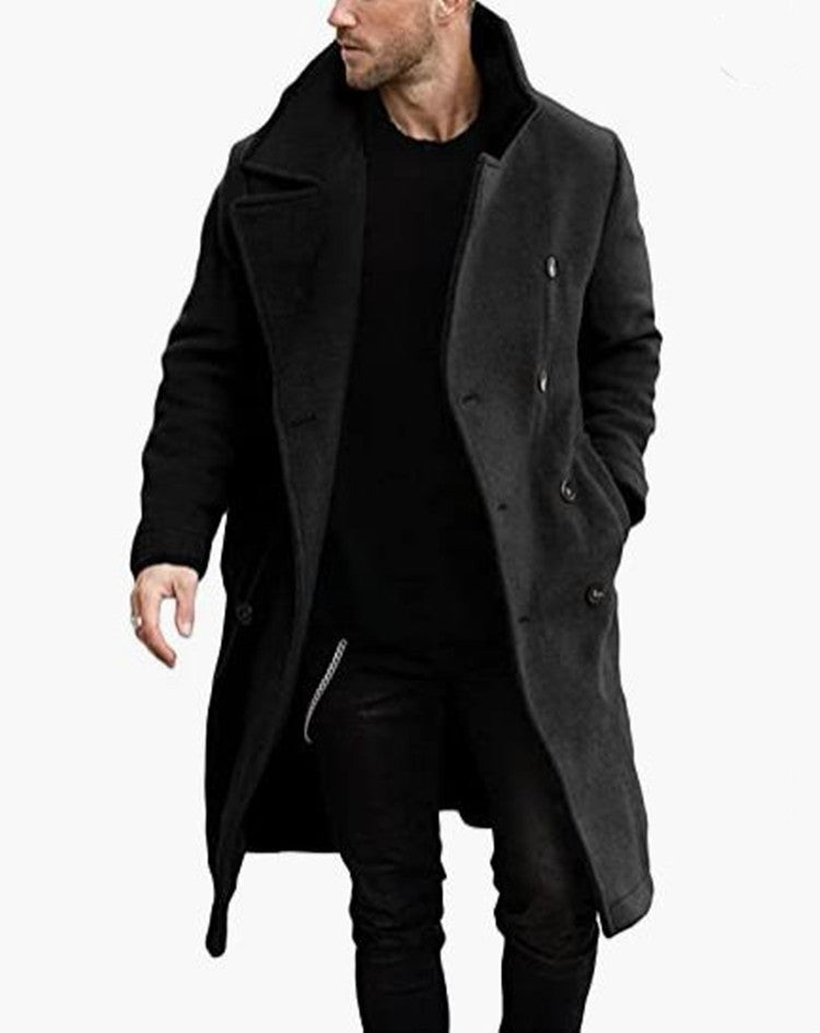 Herren Wollmantel im modernen Doppelknebel-Look Echoarchiv
