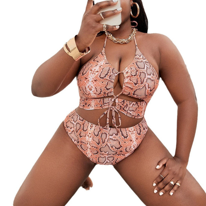Damen Triangel-Bikini mit raffiniertem Cut-Out und trendigem Schlangenprint Echo Archiv