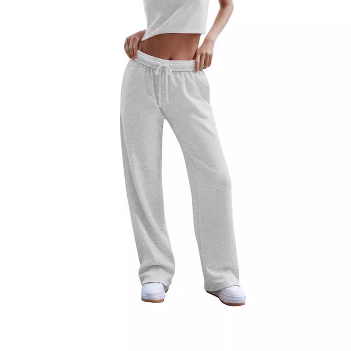 Damen weite Komfort-Loungehose mit hochgeschnittener Taille, elastischem Bund und Kordelzug – Avélisse