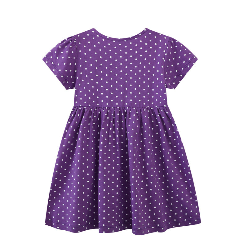 Mädchen Sommerkleid mit hübschen Vogel- und Blumenapplikationen Echo Archiv