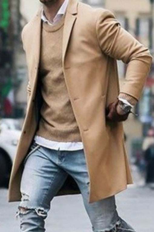 Herren eleganter Mantel mit hochwertigen Details Echoarchiv