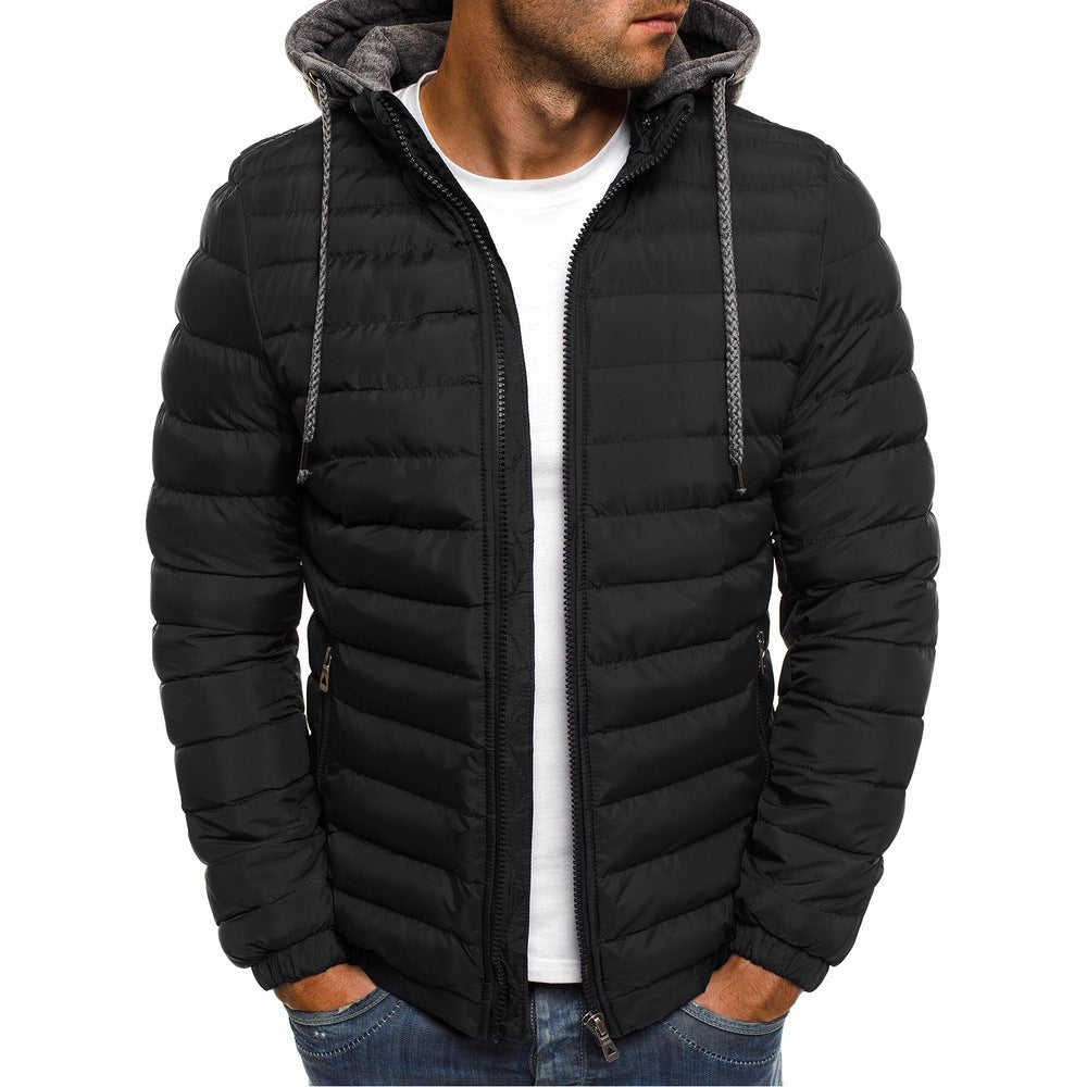 Herren nan ultraleichte Steppjacke mit kontrastkapuze, Thermofüllung und elastischen Bündchen Echo Archiv