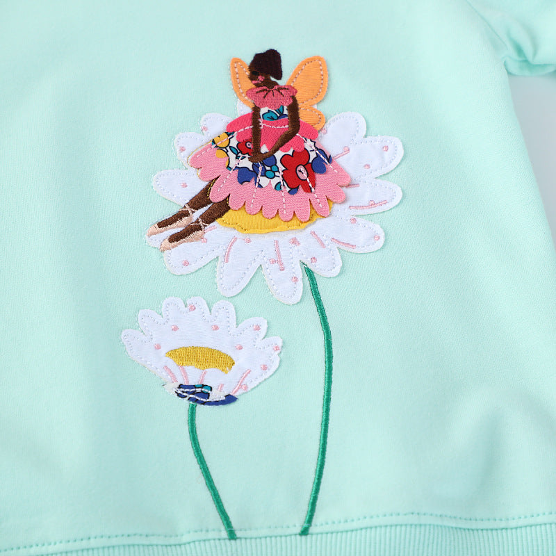 Mädchen Sweatshirt mit buntem Blumen- und Feenmotiv Echo Archiv