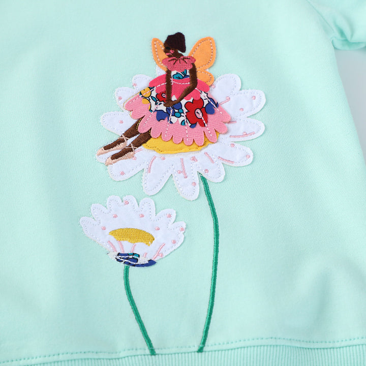 Mädchen Sweatshirt mit buntem Blumen- und Feenmotiv Echo Archiv