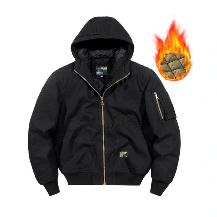 Herren Kapuzen-Bomberjacke mit gesteppter Thermo-Innenfüllung und robustem Canvas-Außenmaterial Echo Archiv