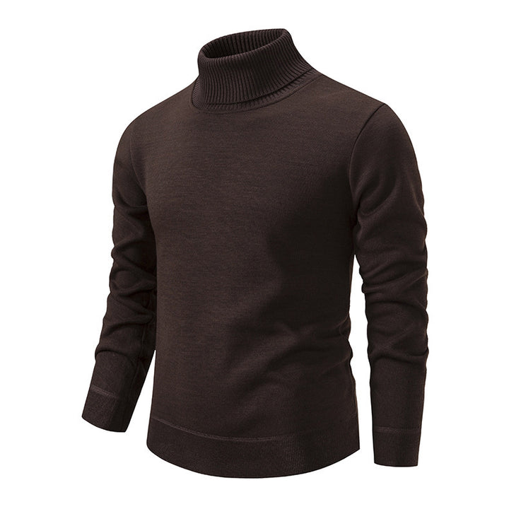 Herren Rollkragenpullover aus weichem Strick mit strukturiertem Design Echoarchiv