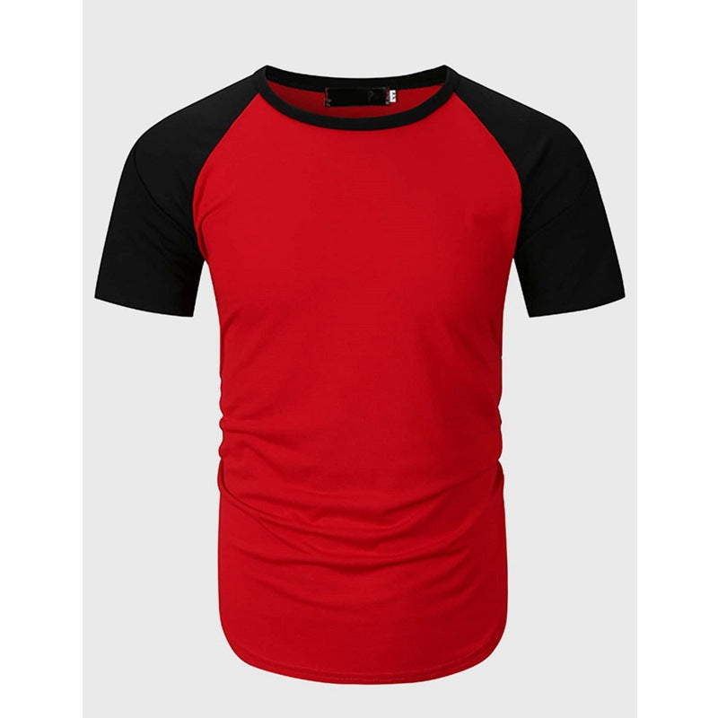 Herren Rundhalsshirt mit kontrastierenden Ärmeln und figurbetonter Passform Echoarchiv