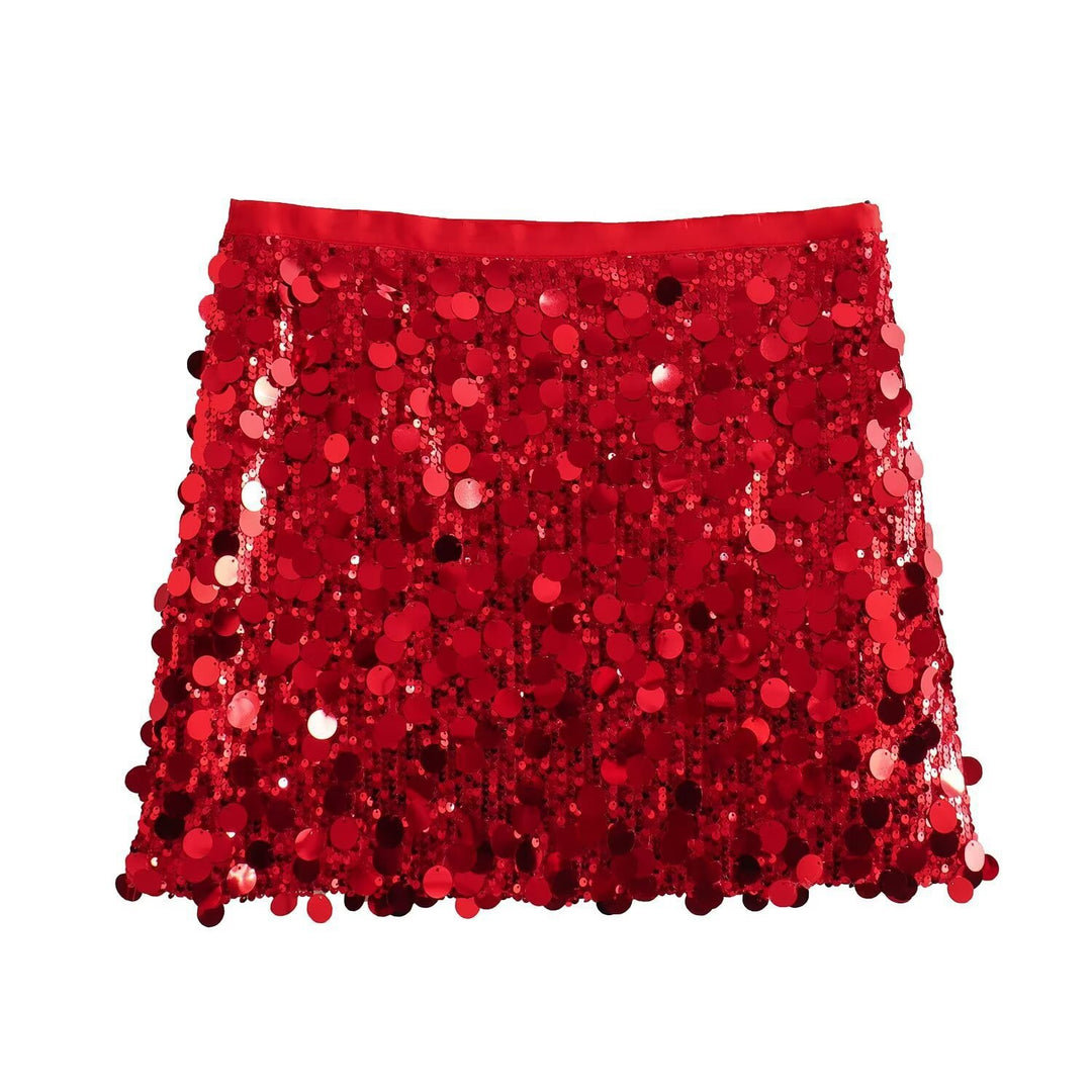 Damen Glitzernder Minirock mit Pailletten und elastischem Bund Echo Archiv