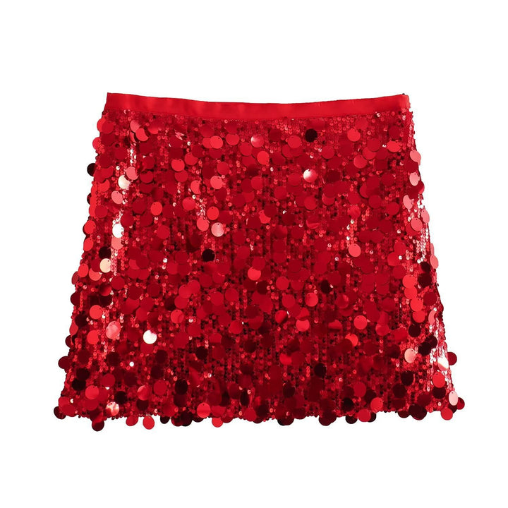 Damen Glitzernder Minirock mit Pailletten und elastischem Bund Echo Archiv