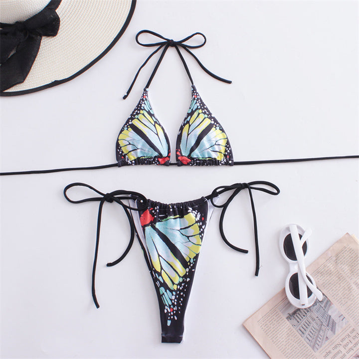 Damen Triangel-Bikini mit Schmetterling-Design und verstellbaren Bändern Echo Archiv