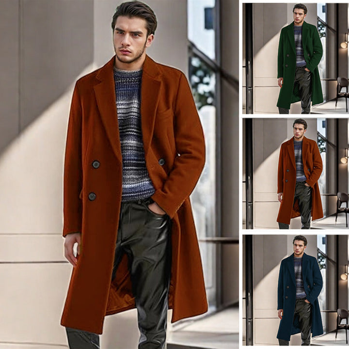 Herren eleganter Doppelreihiger Wollmantel Echoarchiv