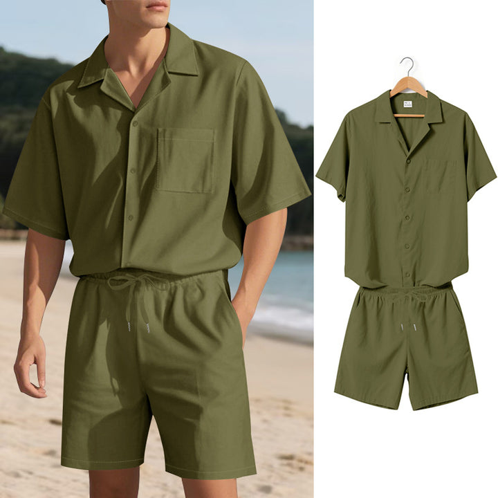 Herren modisches Sommer Set aus komfortablem Kurzarmhemd und Shorts Echoarchiv