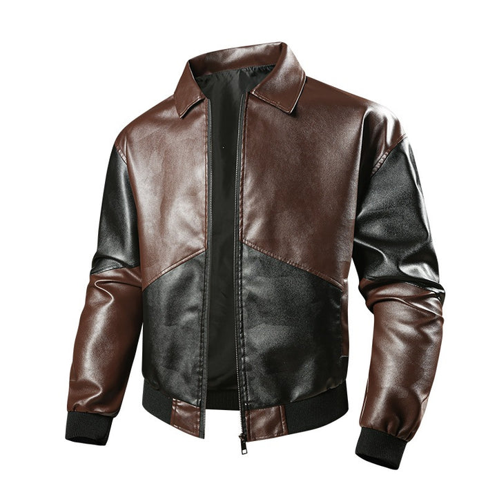 Herren Modische Kunstleder-Bomberjacke Echo Archiv