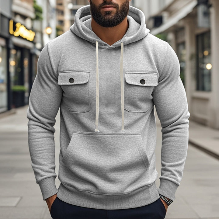 Herren Kapuzenpullover mit modernen Taschen und elastischen Bündchen Echoarchiv