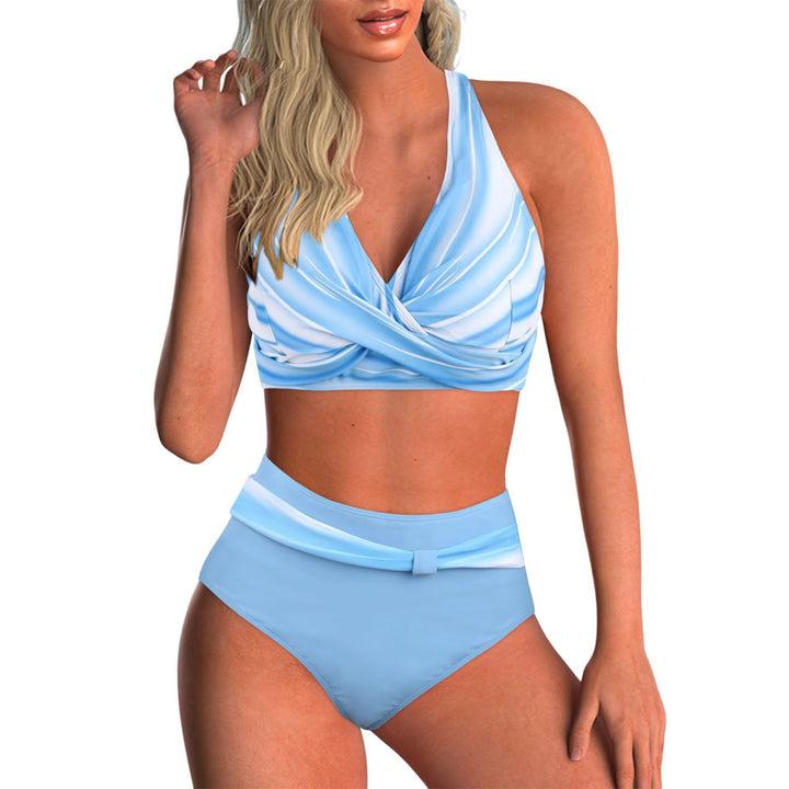 Damen Sportliches Crop-Top Bikini-Set mit hoch taillierter Hose Echo Archiv
