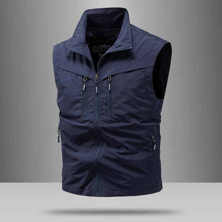 Herren Technische Utility-Weste mit hohem Kragen und Multifachtaschen Echo Archiv