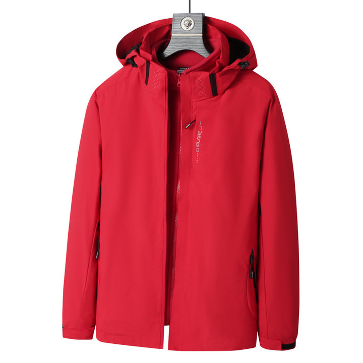 Herren Wind- und wasserabweisende Kapuzenjacke mit ergonomischem Schnitt und verdecktem Reißverschluss Echo Archiv