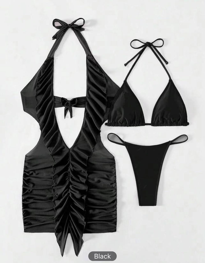 Damen Bikini-Set mit raffiniertem Rüschendesign und verstellbaren Trägern Echo Archiv
