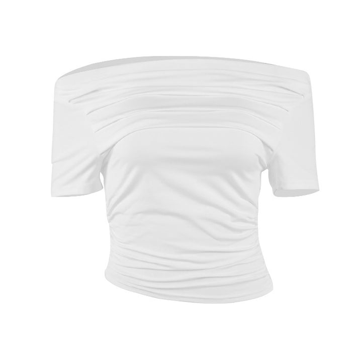 Damen figurbetontes Oberteil mit Off-Shoulder Design und Raffung Echo Archiv