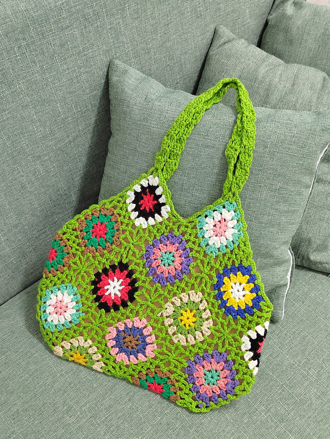 Damen Handgefertigte Häkel-Shopper-Tasche Echo Archiv