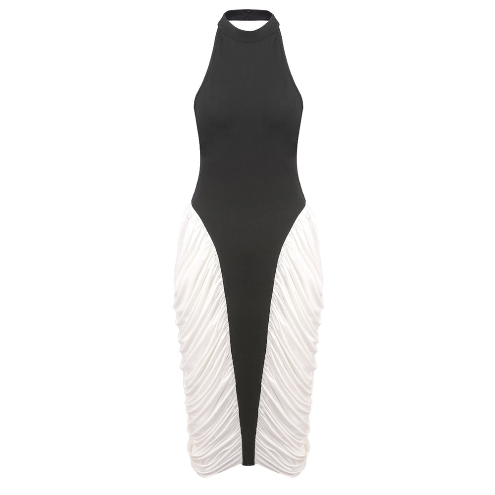 Damen Elegantes Kleid mit Stehkragen und Rüschenverlauf Echo Archiv