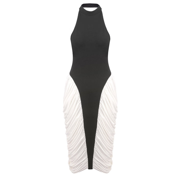 Damen Elegantes Kleid mit Stehkragen und Rüschenverlauf Echo Archiv