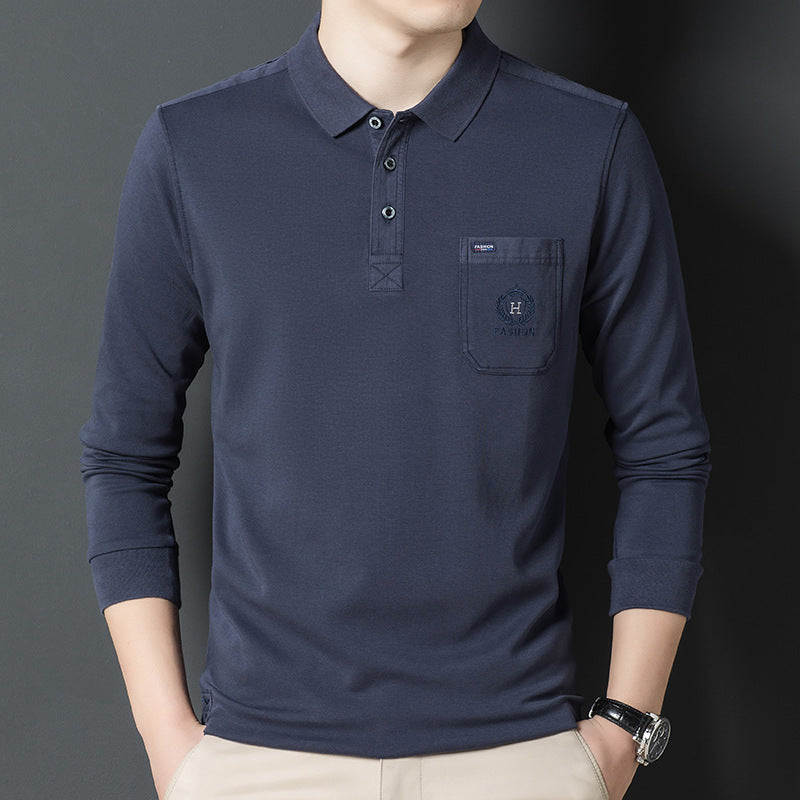 Herren Langarm Poloshirt mit eleganter Brusttasche Echoarchiv
