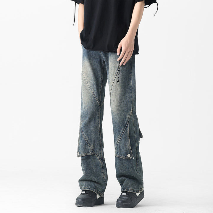 Herren Modische Baggy-Jeans mit kreativen Nähten Echoarchiv
