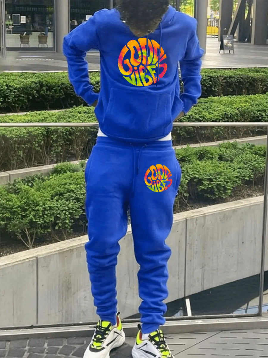 Herren Sweatshirt und Jogginghose Set mit buntem Grafikdesign Echoarchiv